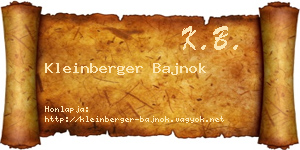 Kleinberger Bajnok névjegykártya
